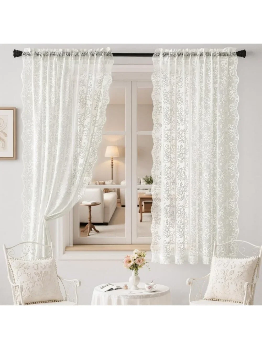 Elegant Vintage Lace Curtains, 54